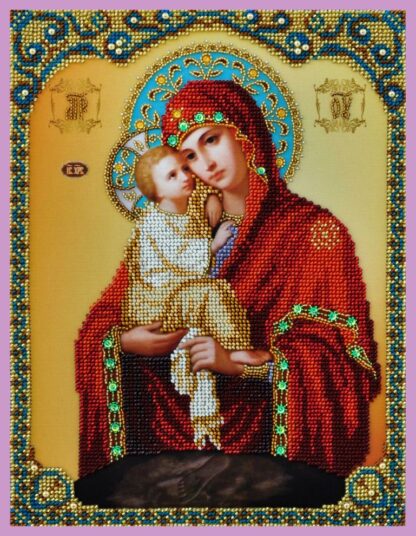 "Madre di Dio di Pochayiv". Kit-icona ricamo a perline