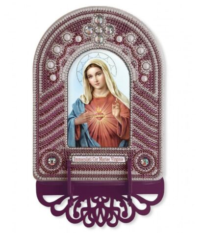 “Cuore Immacolato di Maria”. Kit-icona con cornice ricamata a perline