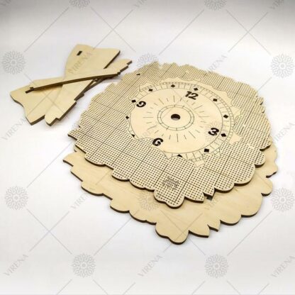 “Dolce”. Kit-orologio di legno ricamo a perline