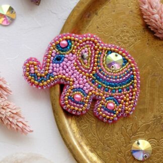 "Elefante indiano". Kit-SPILLA ricamo a perline