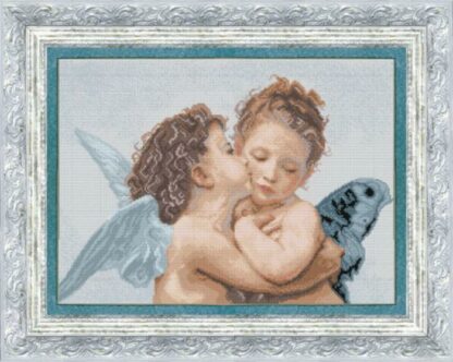 "Amore e Psiche".  Kit ricamo punto croce