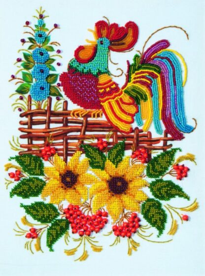 "Gallo". Kit ricamo a perline