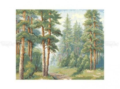 "La foresta incantata. Pini". Schema ricamo a perline