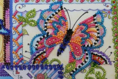 "Patchwork estivo" – cornice per foto. Kit ricamo completo di perline - Image 3