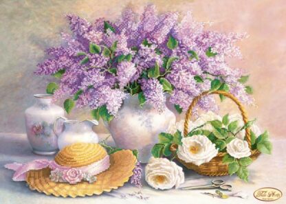 "Bouquet primaverile". Schema ricamo a perline