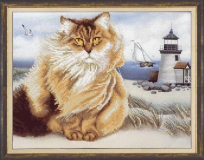 "Gatto marino". Schema ricamo a perline