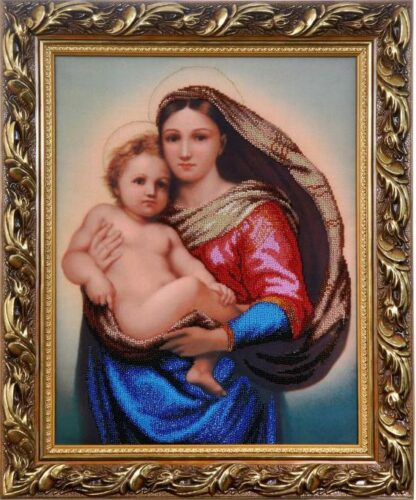 "Madonna Sistina". Kit ricamo completo di perline - Image 2