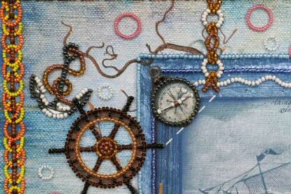 "Tesori del mare" – cornice per foto. Kit ricamo a perline. - Image 2