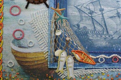 "Tesori del mare" – cornice per foto. Kit ricamo a perline. - Image 3
