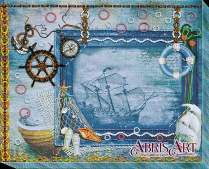 "Tesori del mare" – cornice per foto. Kit ricamo a perline.