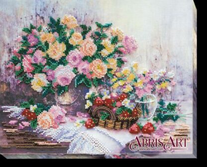 "Velo di rose". Kit ricamo a perline