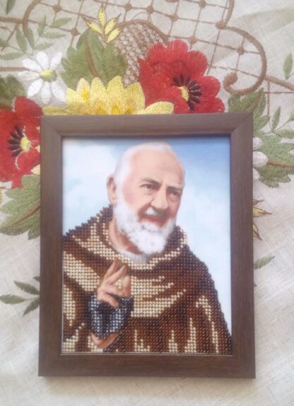 "Padre Pio da Pietrelcina". Schema ricamo a perline - Image 3