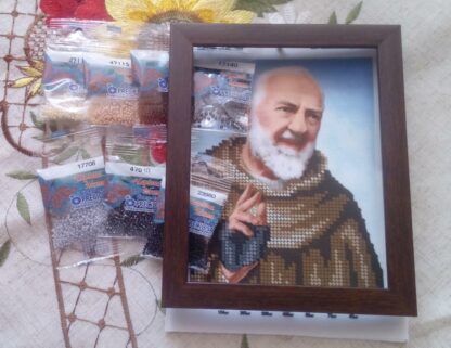 "Padre Pio da Pietrelcina". Schema ricamo a perline - Image 2