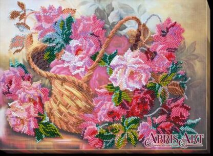 "Cestino con le rose". Kit ricamo a perline