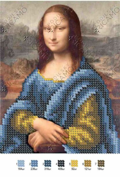 "La Gioconda di Leonardo Da Vinci". Schema ricamo a perline