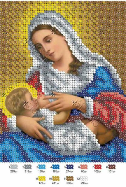 "Madonna del Latte". Schema ricamo a perline