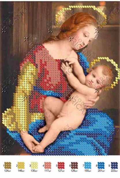 "Madonna d'Orleans di Raffaello Sanzio". Schema ricamo a perline