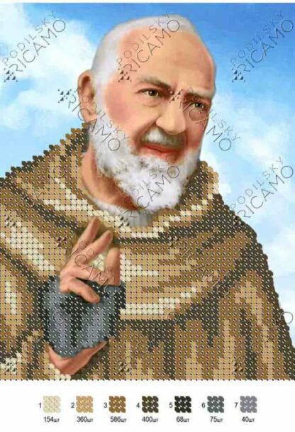 "Padre Pio da Pietrelcina". Schema ricamo a perline