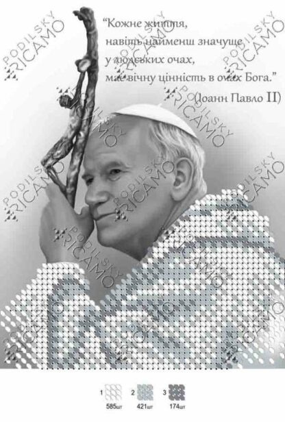 "Papa Giovanni Paolo II"-2. Schema ricamo a perline