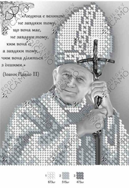 "Papa Giovanni Paolo II"-3. Schema ricamo a perline