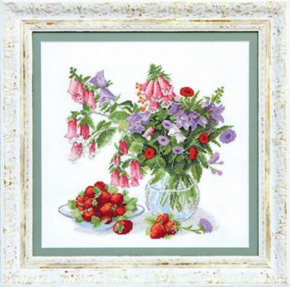 "Profumi della primavera". Kit ricamo punto croce
