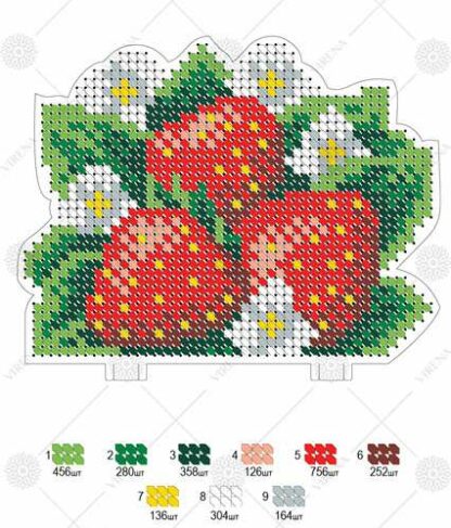 "Bouquet di fragoline". Portatovaglioli ricamo a perline in legno - Image 4