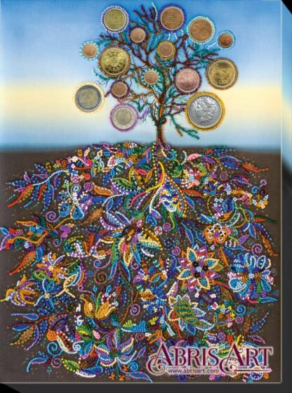 "Albero dei soldi". Kit ricamo a perline