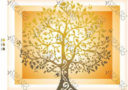 "Albero d'oro". Schema ricamo a perline