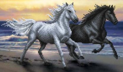 "Coppia di cavalli". Schema ricamo a perline - Image 2