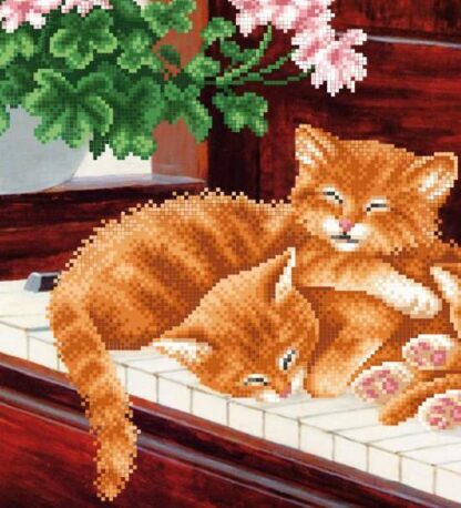 "Gattini su pianoforte". Schema ricamo a perline - Image 2