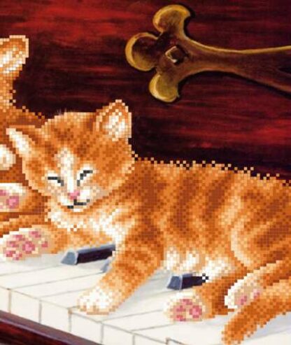 "Gattini su pianoforte". Schema ricamo a perline - Image 3