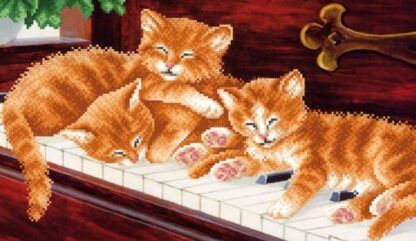 "Gattini su pianoforte". Schema ricamo a perline - Image 4