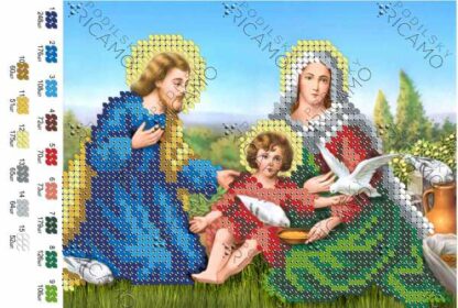"La Sacra Famiglia"-2. Schema ricamo a perline