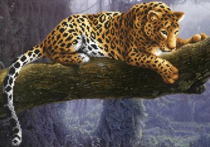 "Leopardo sull'albero". Schema ricamo a perline - Image 2