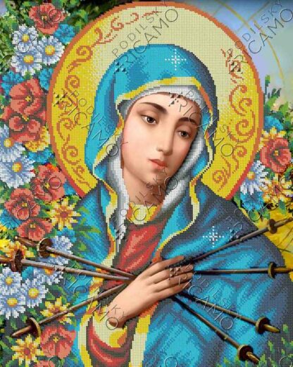 "Madre di Dio Sette Frecce". Schema ricamo a perline - Image 2