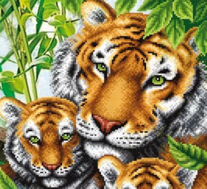 "Tigre con i cuccioli". Schema ricamo a perline - Image 2