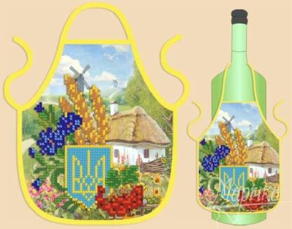 "Grembiule per bottiglia.Ucraina". Schema ricamo a perline