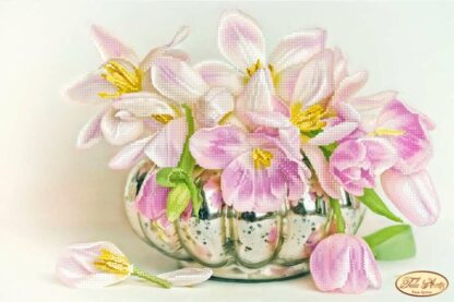 "Bokeh. Fiori fragili". Schema ricamo a perline