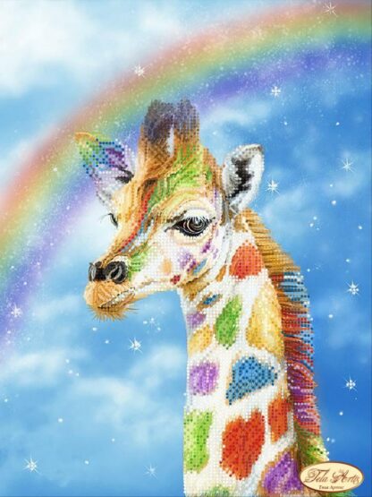 "Giraffa arcobaleno".  Schema ricamo a perline