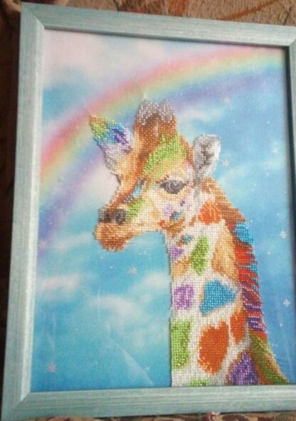 "Giraffa arcobaleno".  Schema ricamo a perline - Image 2