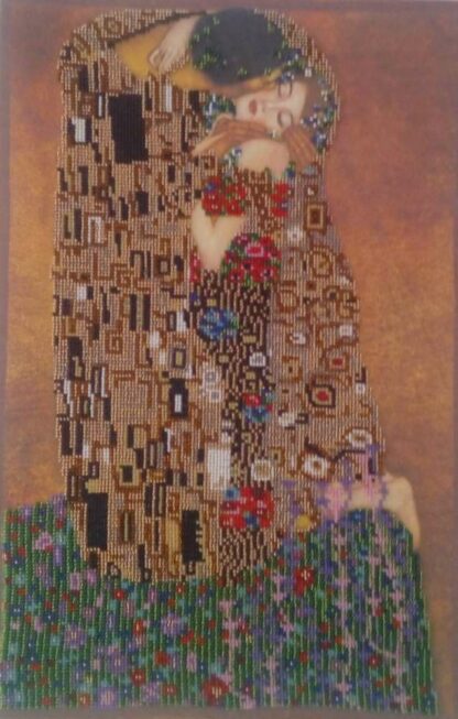 "Il bacio" di Gustav Klimt. Quadro ricamato a perline - Image 2
