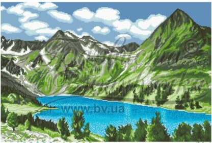 "Lago in montagna". Schema ricamo a perline