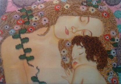 "Le Tre Età della Vita"(frammento) di Gustav Klimt. Quadro ricamato a perline - Image 3