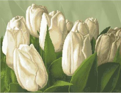 "Tulipani bianchi ". Schema ricamo a perline