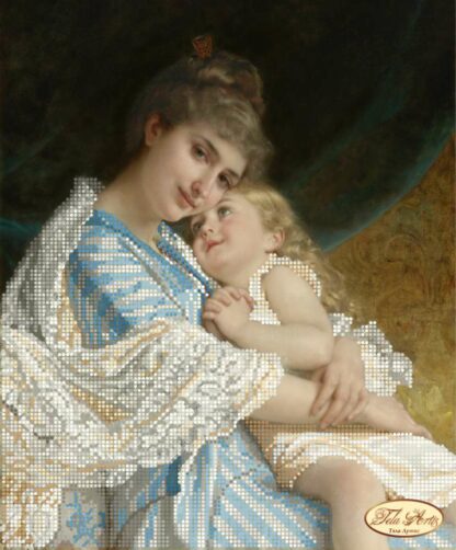 "Un tenero abbraccio" di  Emile Munier. Schema ricamo a perline