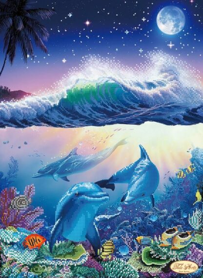 "Abitanti del mare. Delfini ". Schema ricamo a perline