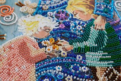 "Angelo custode con bambini". Kit ricamo a perline - Image 3