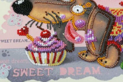"Bassotto dolce". Kit ricamo a perline - Image 4