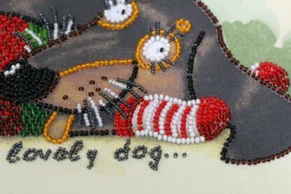 "Bassotto. Lovely dog". Kit ricamo a perline - Image 2
