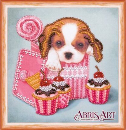 "Dolce vita. Cavalier King Charles Spaniel". Mini-kit ricamo a perline
